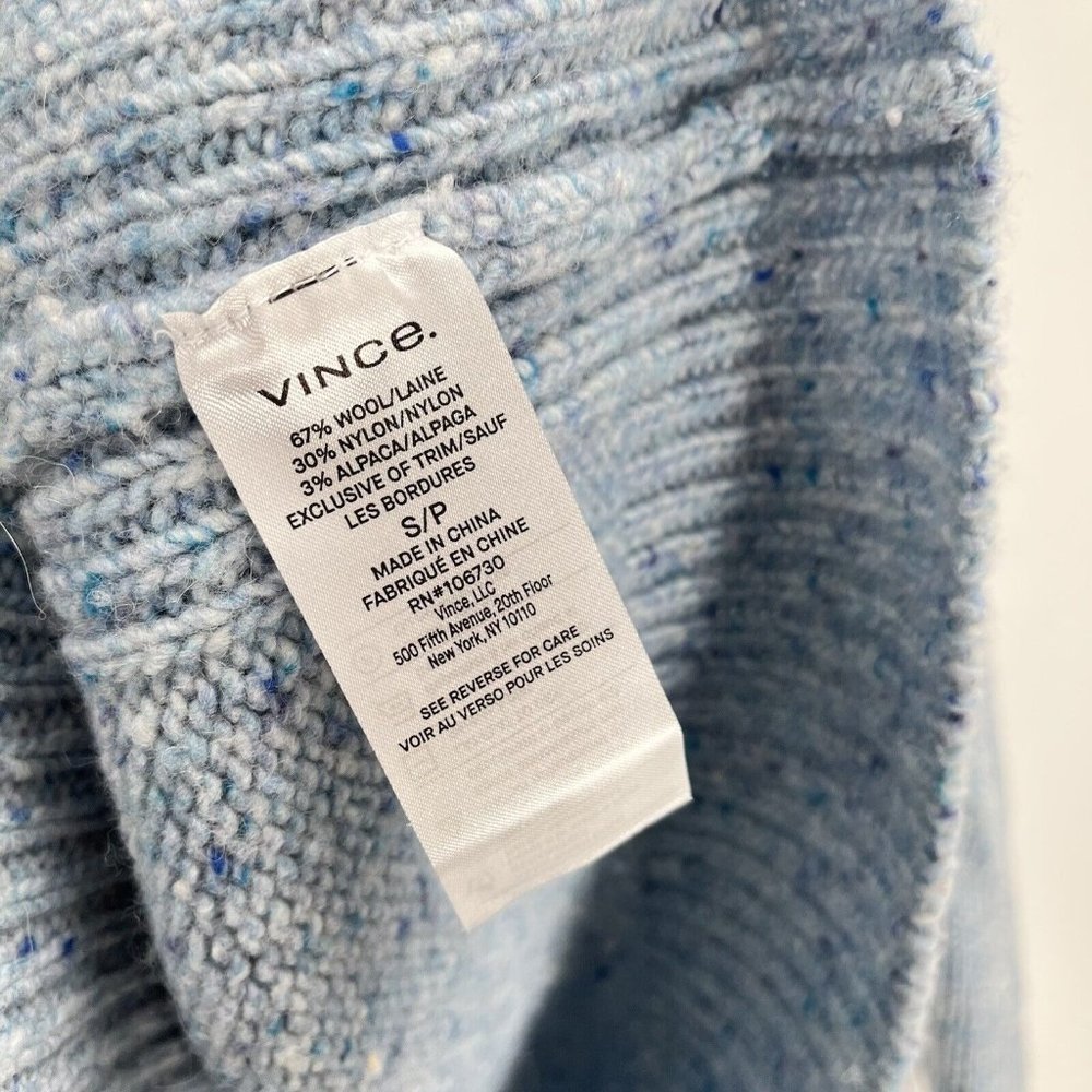 Vince Light Blue V Neck Sweater Knit Wool Alpaca Sz Small - Picture 5 of 6